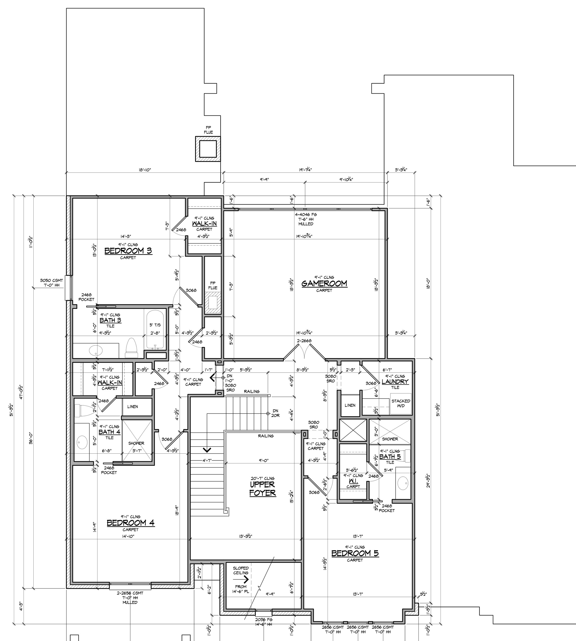 Upper level floor plan